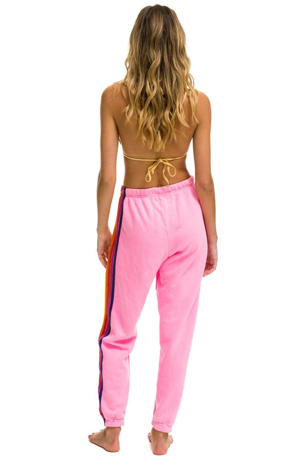 5 STRIPE SWEATPANTS - NEON PINK // YELLOW // PURPLE Female Product Image