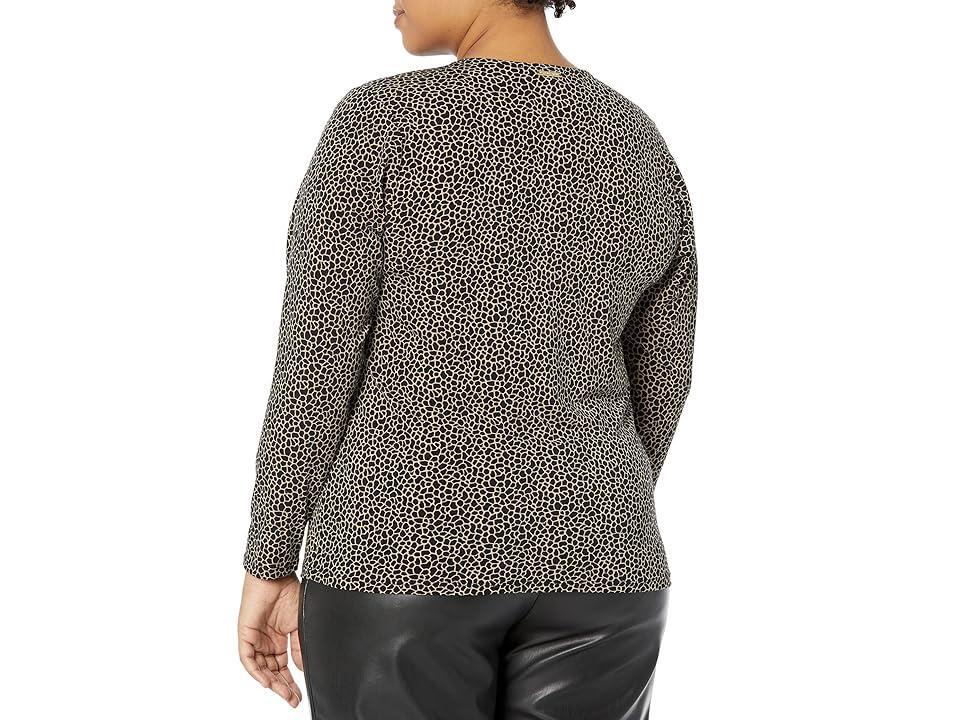 MICHAEL Michael Kors Plus Size Giraffe Twist Keyhole Top Women's Clothing Product Image