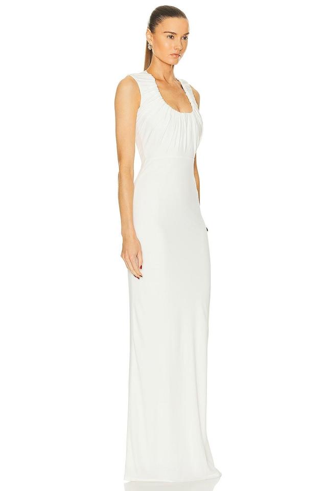 Zeynep Arcay Ruched Neck Jersey Maxi Dress White. (also in 2). Product Image