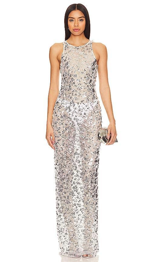 Lovers and Friends Syd Maxi Dress in Silver Product Image