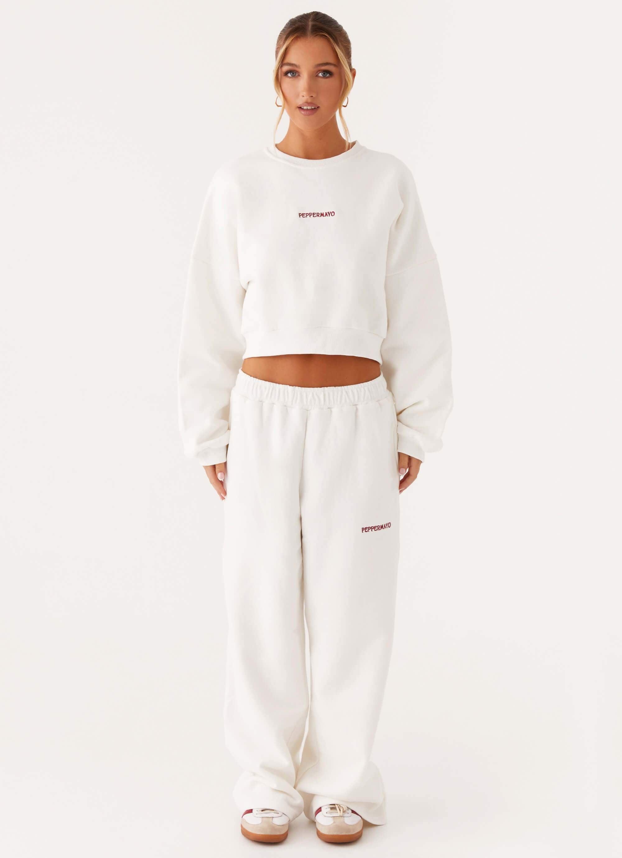 Signature Cropped Sweatshirt - Ivory Product Image