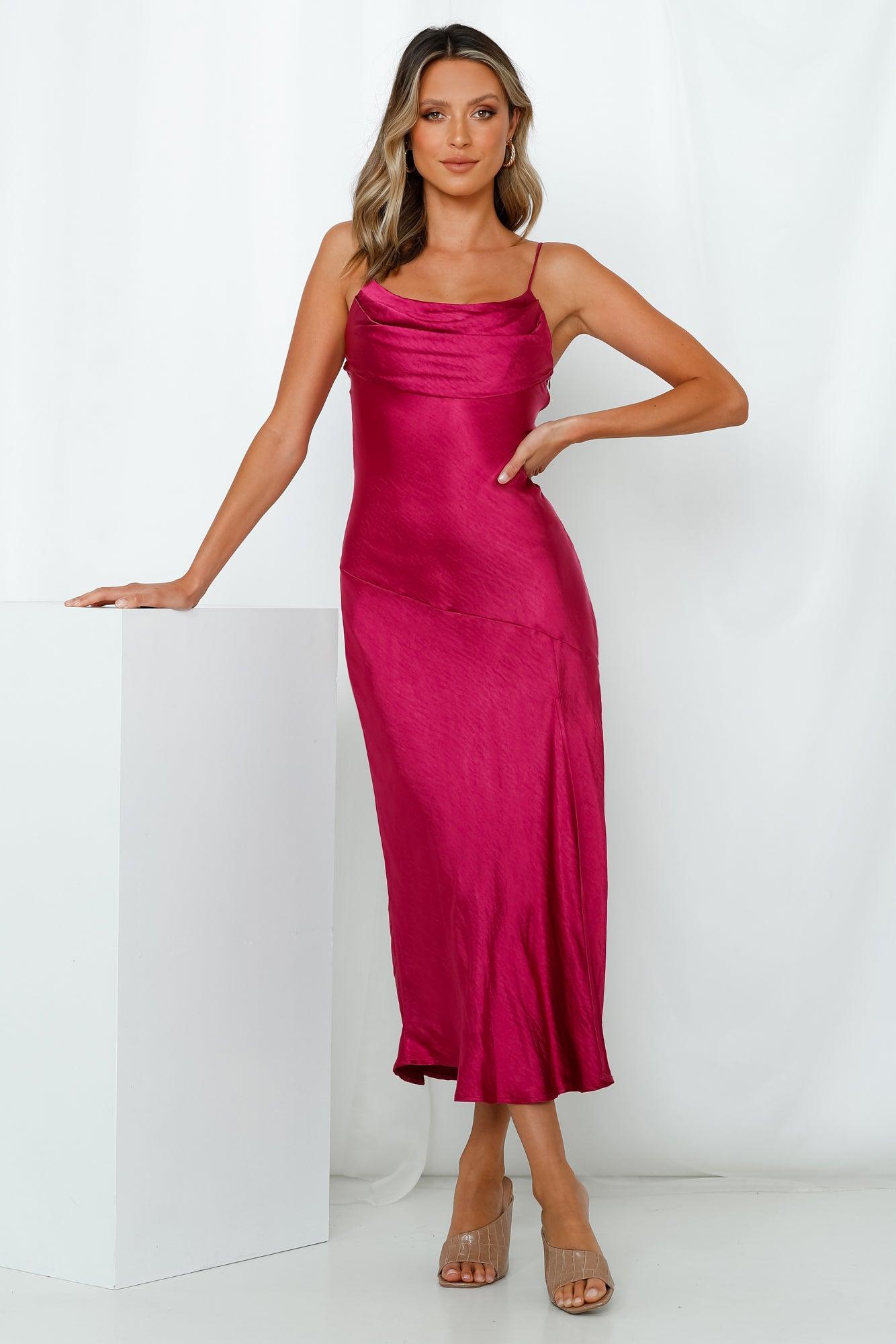 Wanted On The Dance Floor Midi Dress Fuchsia Product Image