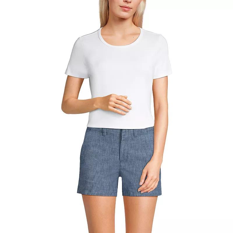 Womens Lands End Classic 5-in. Chambray Shorts Product Image