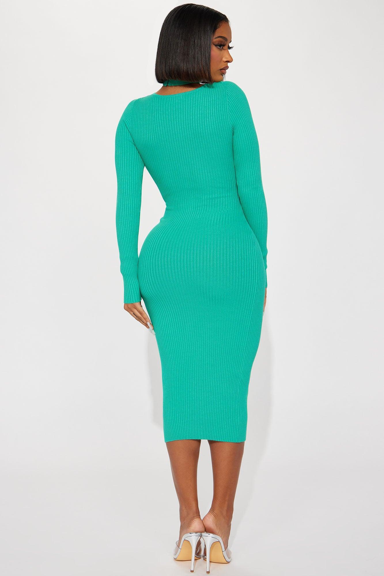 Alex Sweater Midi Dress - Jade Product Image