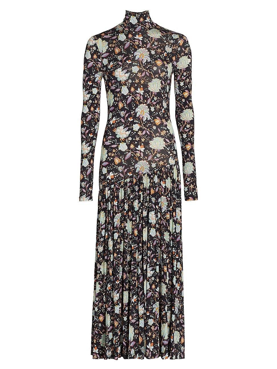 Ulla Johnson Fernanda Floral Long Sleeve Knit Dress Product Image