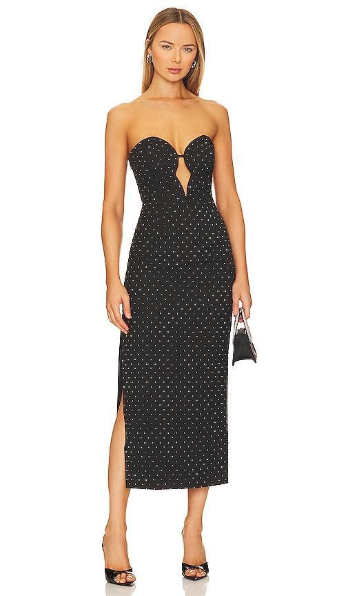 Bardot Eleni Studded Strapless Plunge Neck Midi Dress Product Image