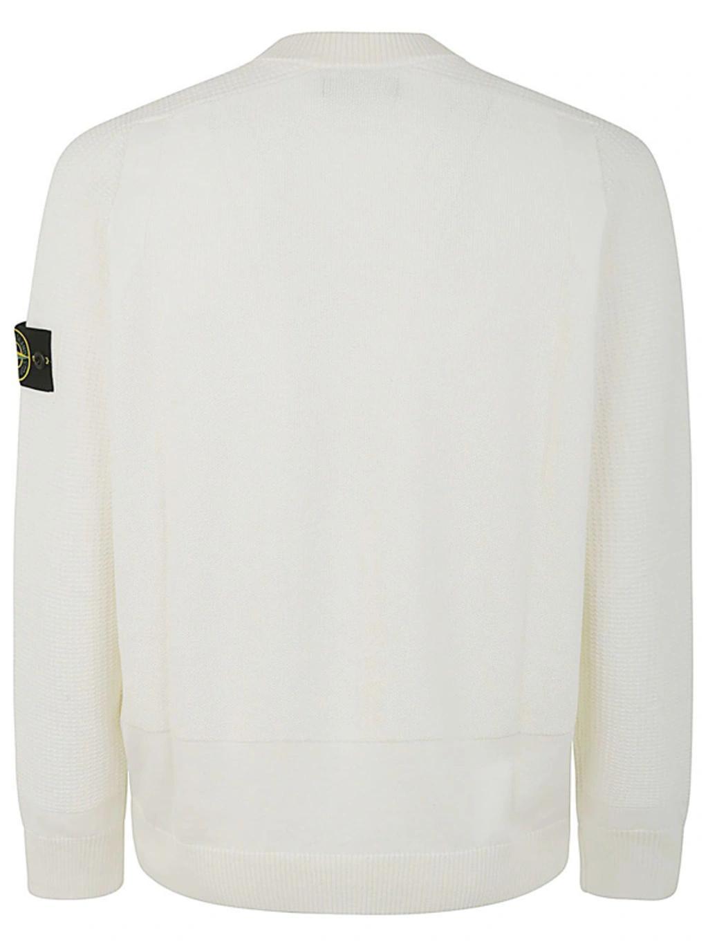 STONE ISLAND Round Neck Sweater Clothing In White Product Image