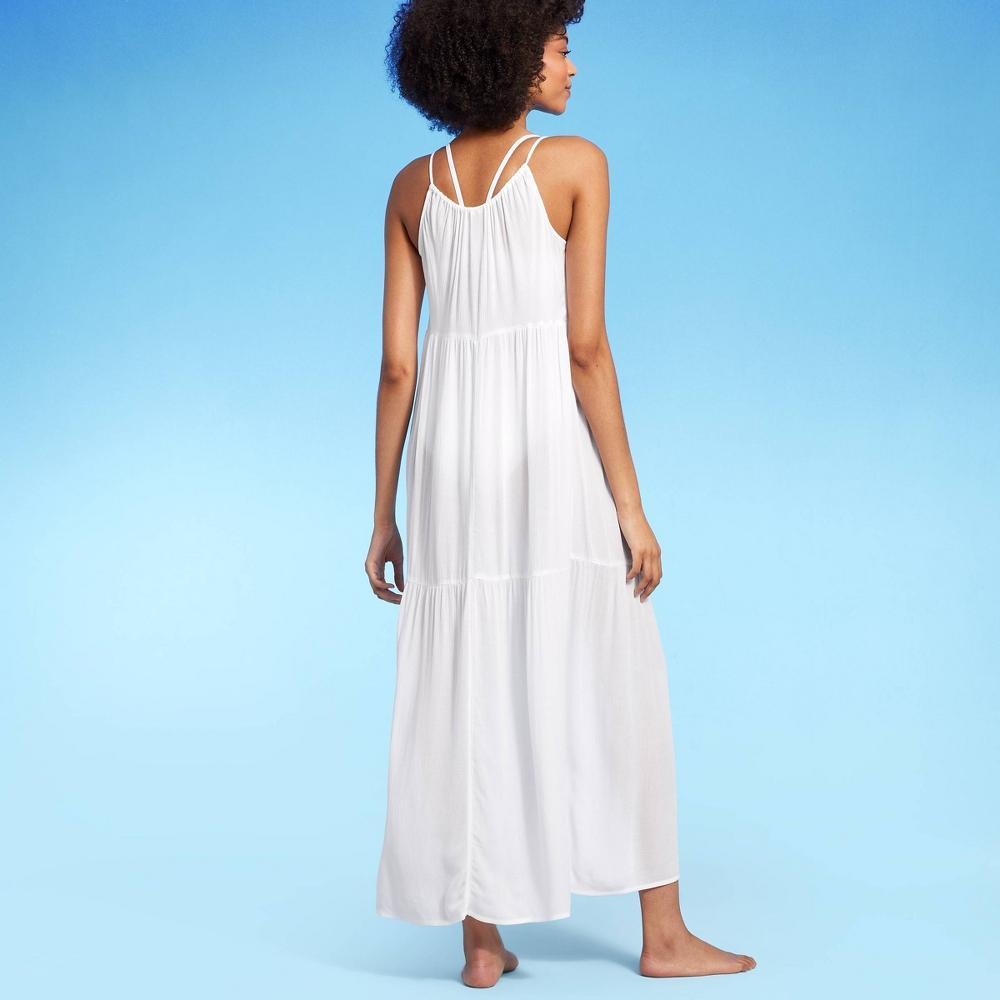 Womens Tiered Cover Up Maxi Dress - Shade & Shore White Product Image