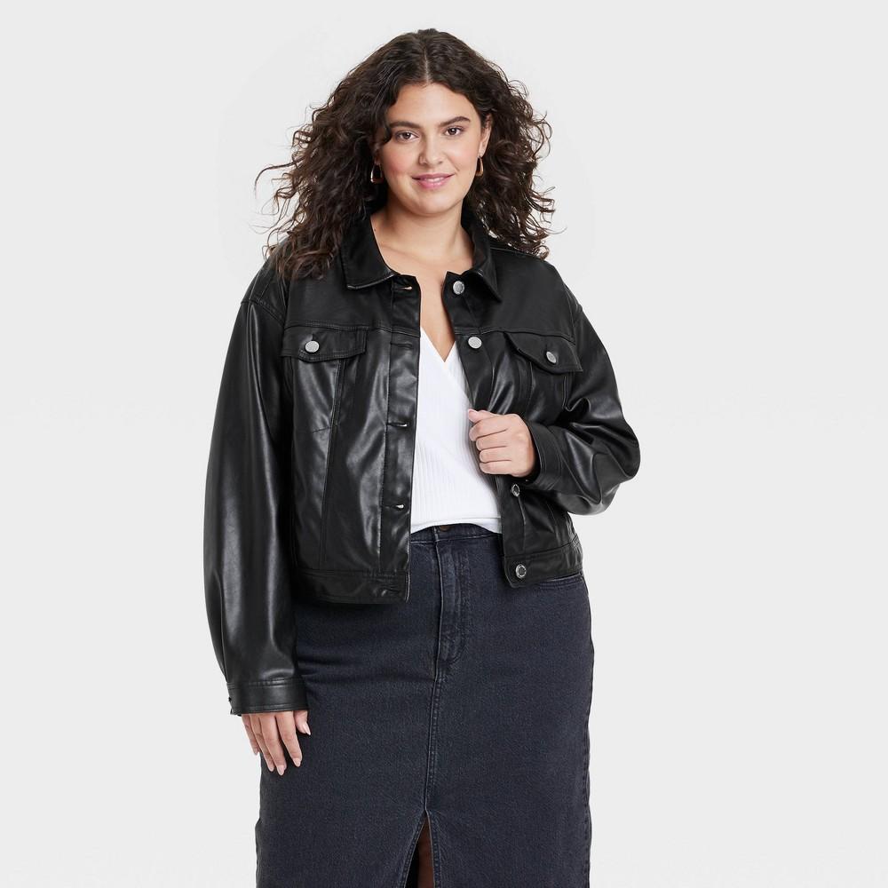 Womens Faux Leather Moto Jacket - Universal Thread Black product image