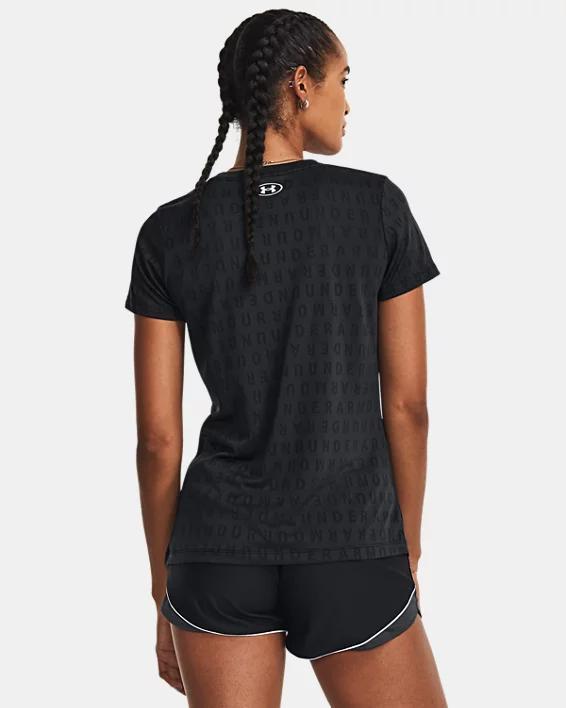 Women's UA Velocity Wordmark Jacquard Short Sleeve Product Image