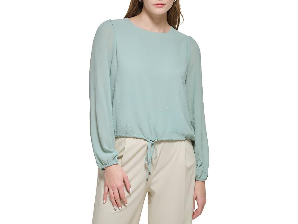 Calvin Klein Long Sleeve with Drawstring Hem (Jadeite) Women's Clothing Product Image