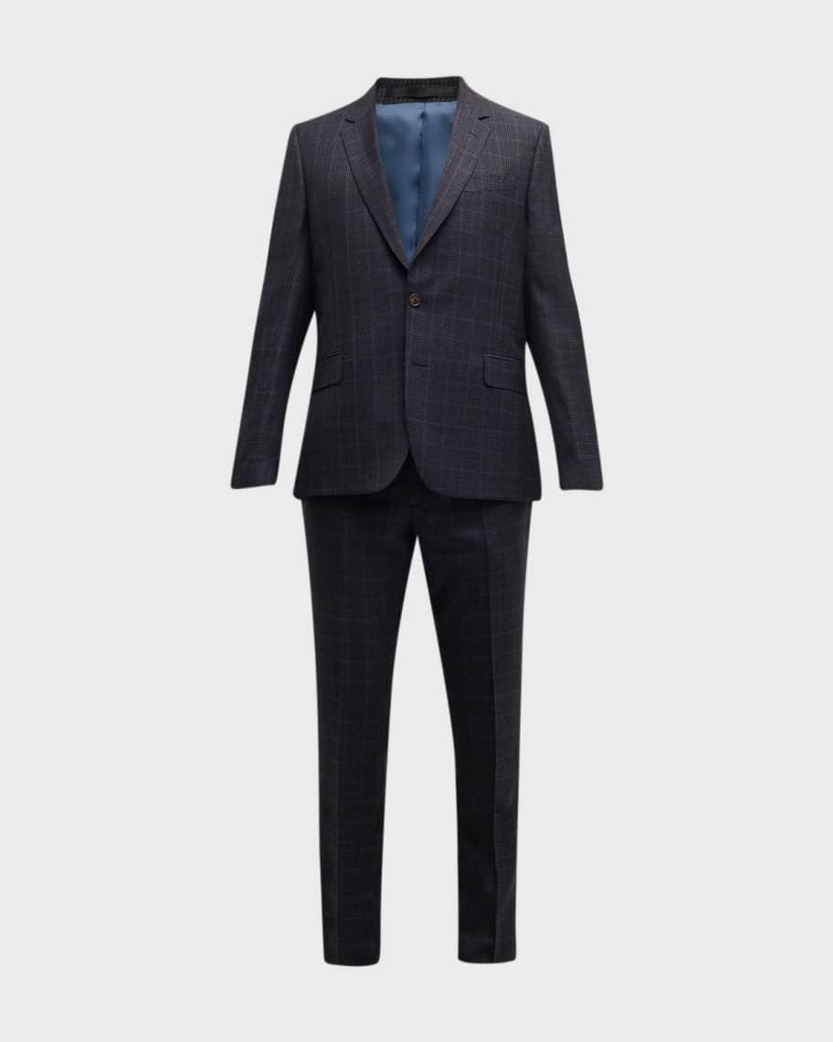 Men's Super 130s Wool Check Tailored-Fit Suit Product Image