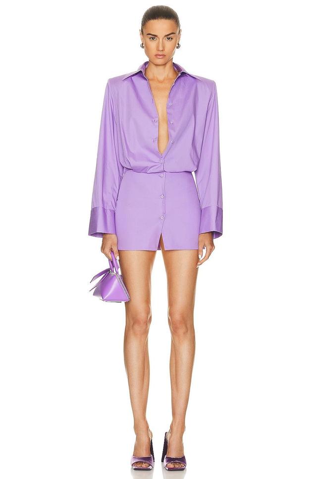 THE ATTICO Margot Mini Dress in Lavender Product Image