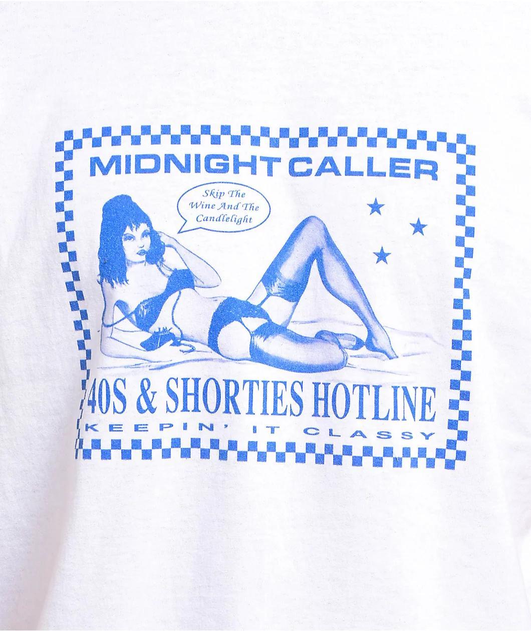 40s & Shorties Midnight Caller White T-Shirt Product Image