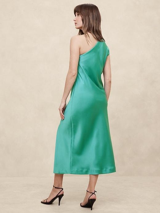 Satin One-Shoulder Midi Dress Product Image