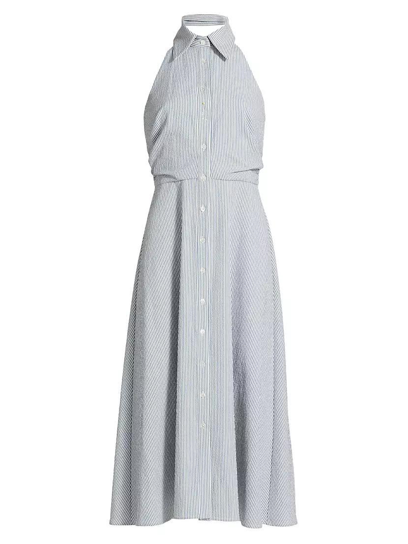 Mackey Seersucker Halter Midi-Dress Product Image