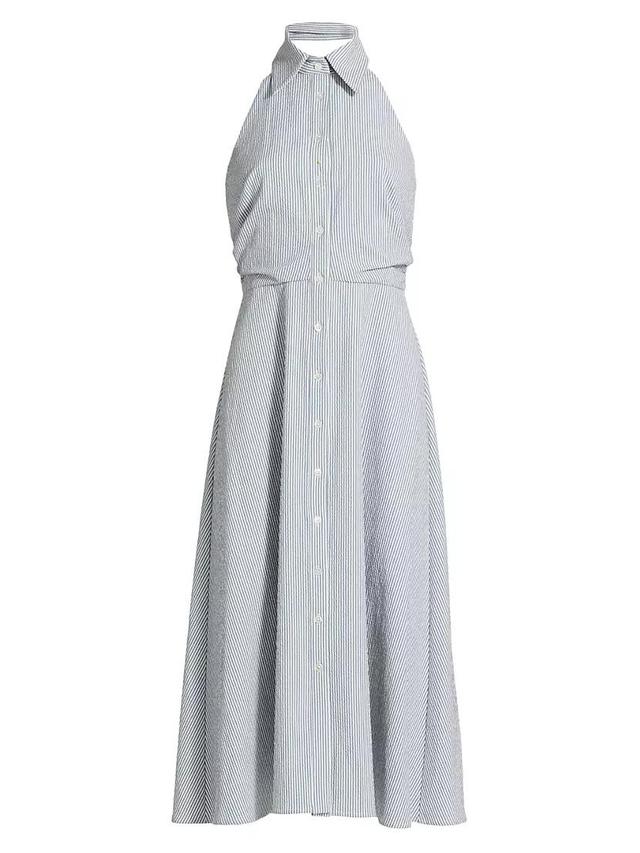 Mackey Seersucker Halter Midi-Dress Product Image