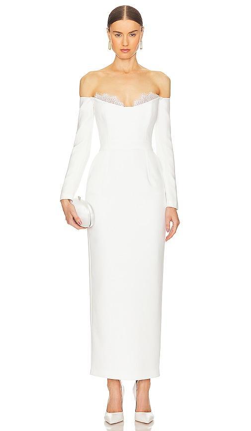 The New Arrivals by Ilkyaz Ozel Farah Dress in White Product Image