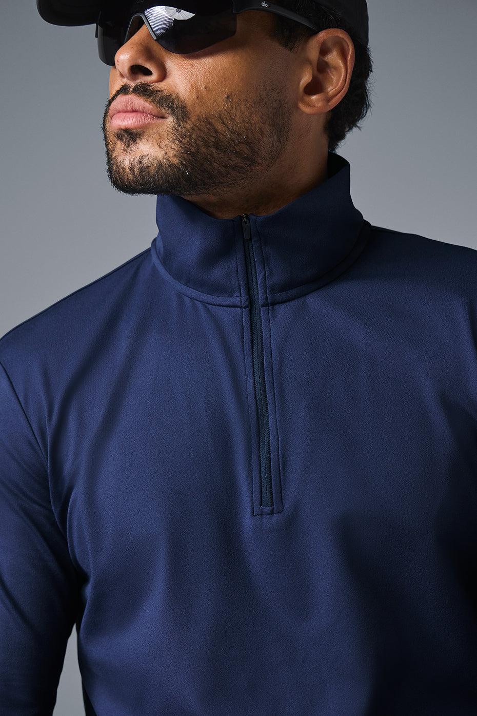 Alo Yoga | Conquer 1/4 Zip Reform Long Sleeve Sweatshirt Blue Product Image