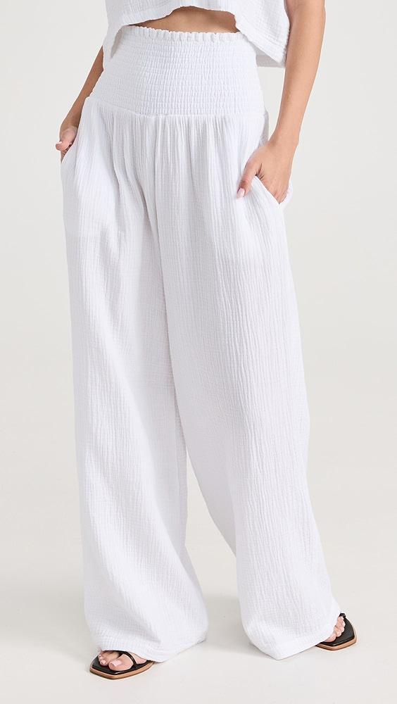 MONROW Gauze Smocked Flare Pants | Shopbop Product Image