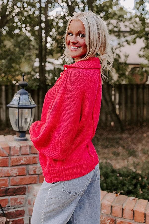 Apple Picking Pretty Knit Sweater In Bright Red Product Image