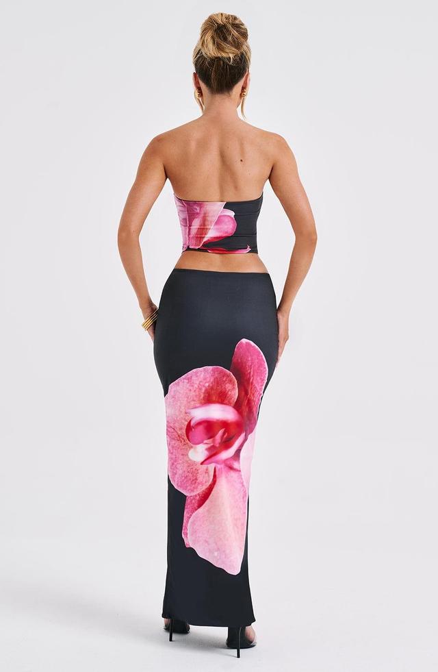 Allegra Maxi Skirt - Black Floral Print Product Image