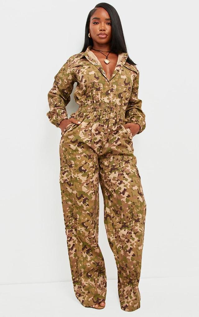 Shape Multi Camo Printed Elasticated Waist Jumpsuit Product Image