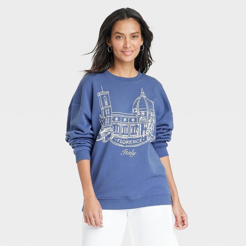 Womens Florence Italy Graphic Sweatshirt - Blue Product Image