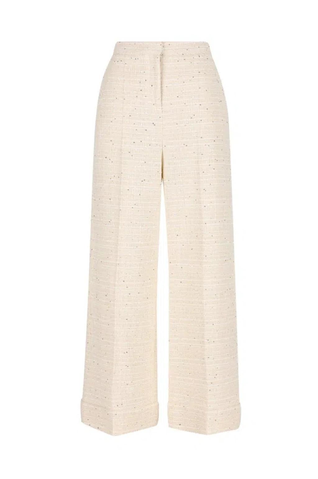 Straight Hem Wide Leg Trousers In Beige product image