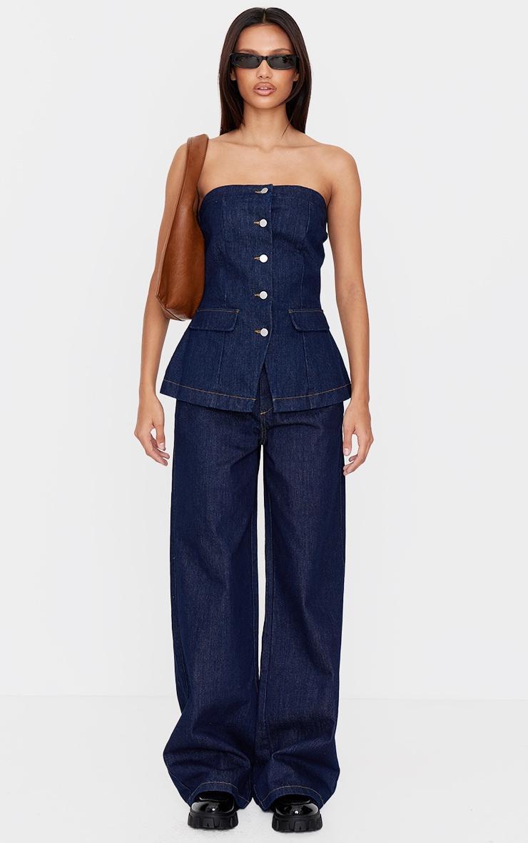 Indigo Tailored Style Wide Leg Jean product image