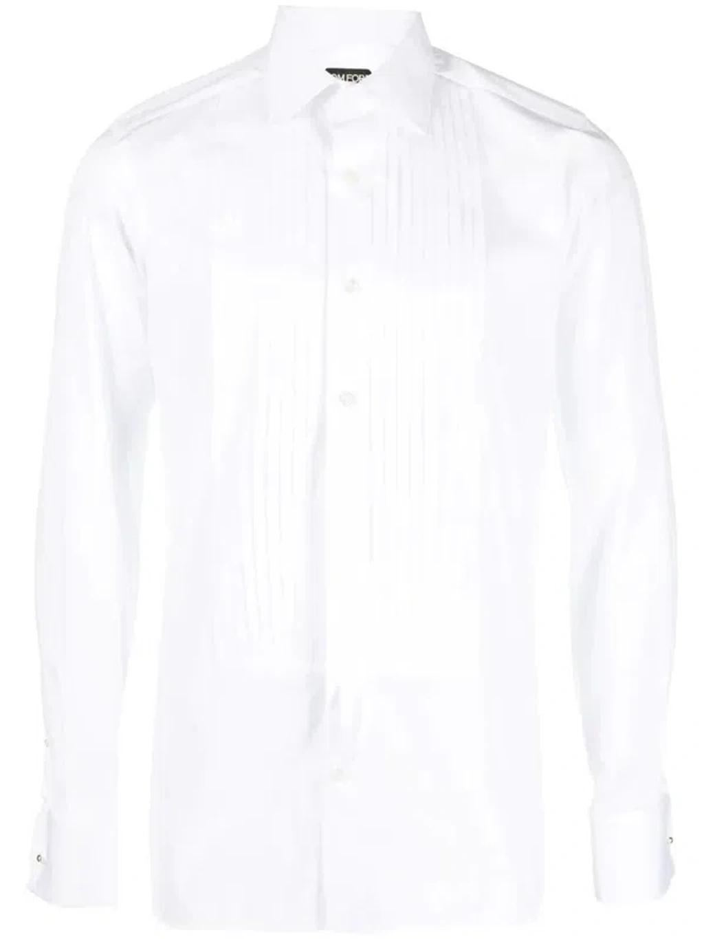 TOM FORD Shirt With Pleats In White Product Image