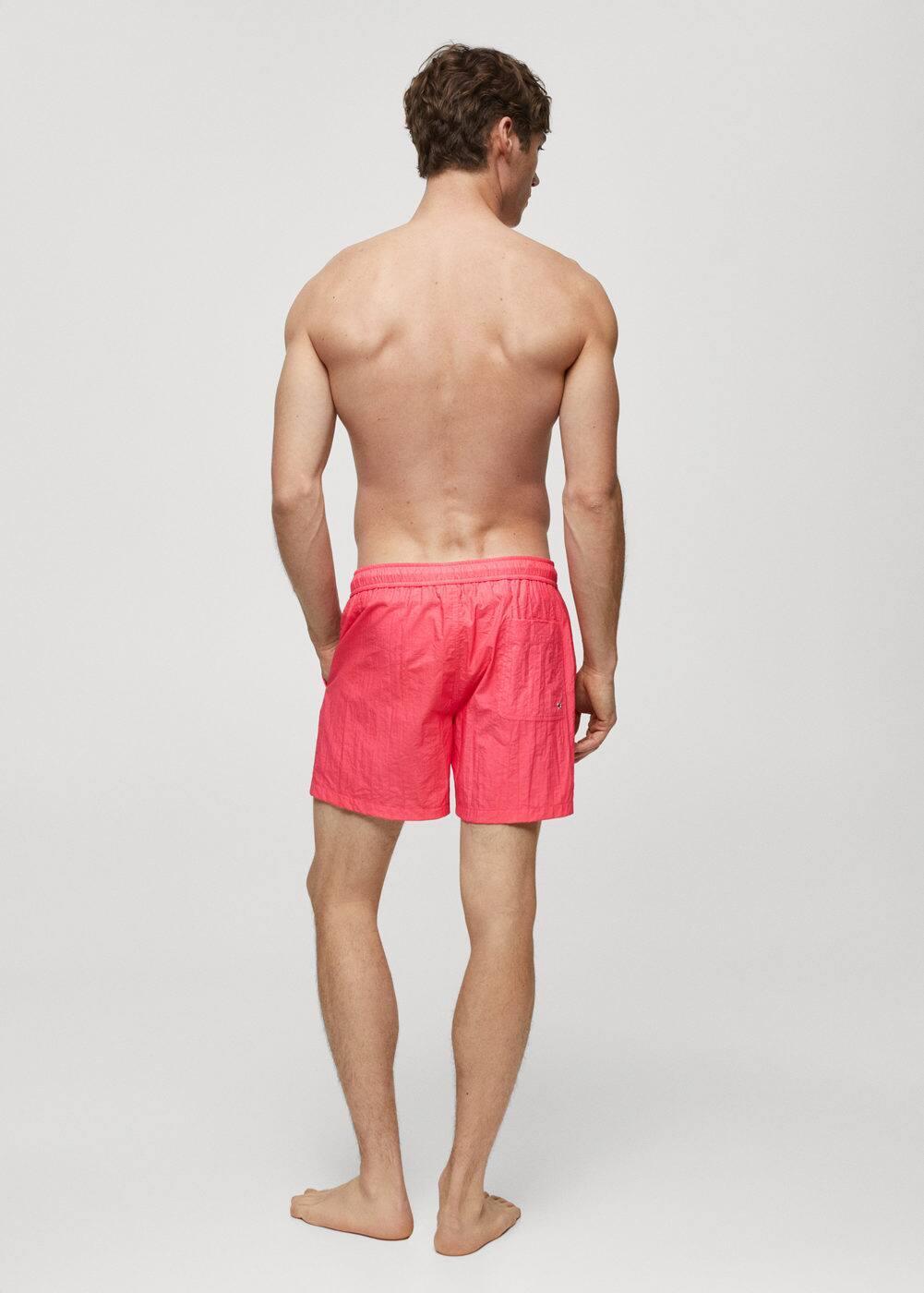 MANGO MAN - Textured lace swimsuit coral redMen Product Image