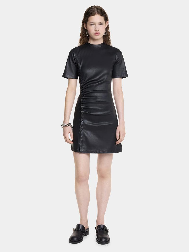 SHORT GATHERED DRESS IN LAMBSKIN Product Image