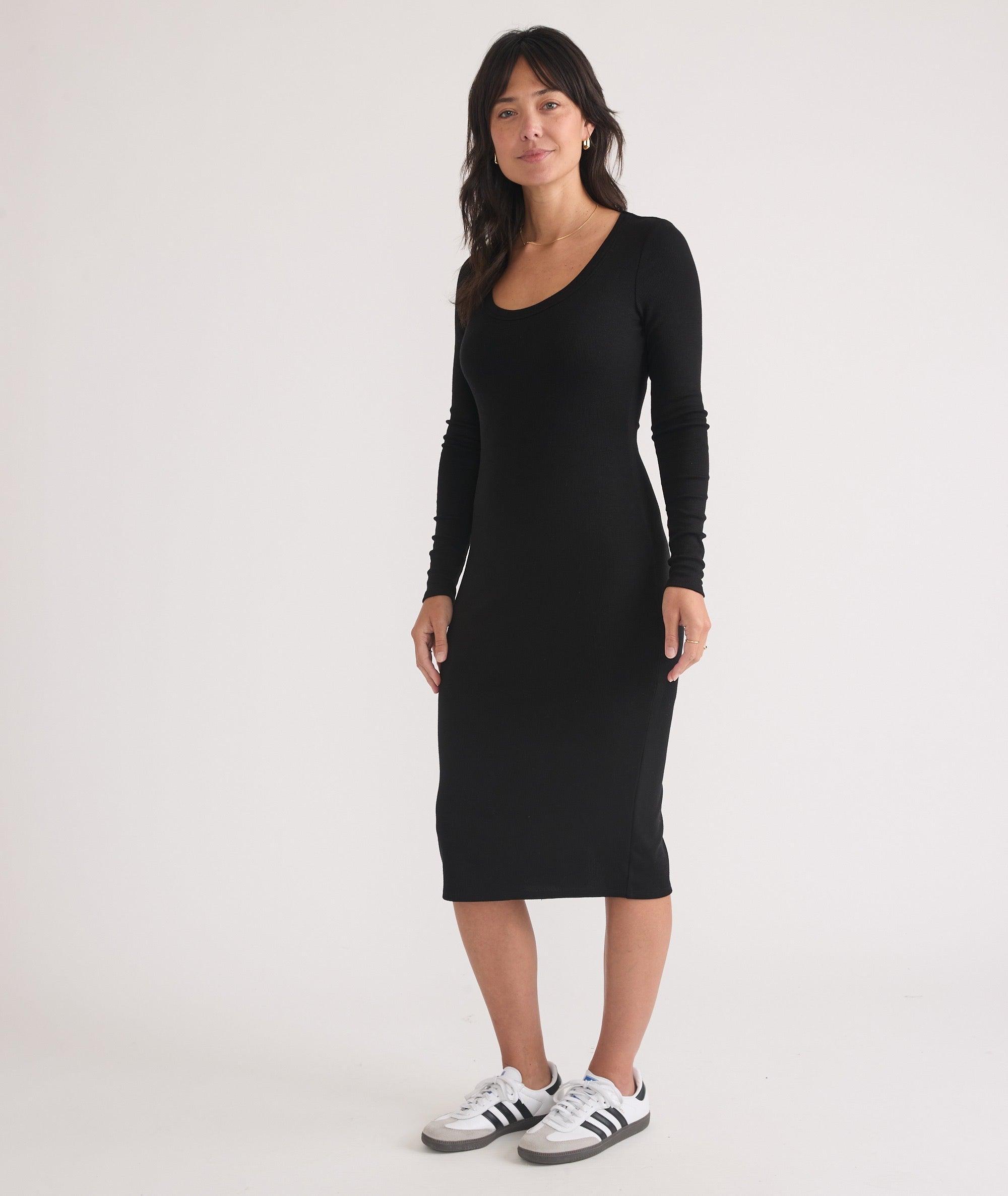 Lexi Rib Long Sleeve Midi Dress Product Image