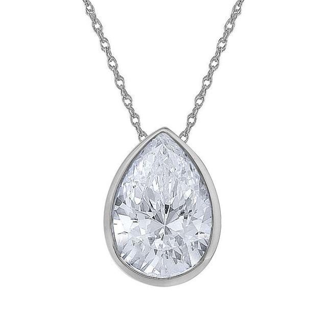 Diamond Medley 14k White Gold 1 Carat T.W. Lab-Grown Diamond Solitaire Pendant Necklace, Womens 14k Whgold Product Image