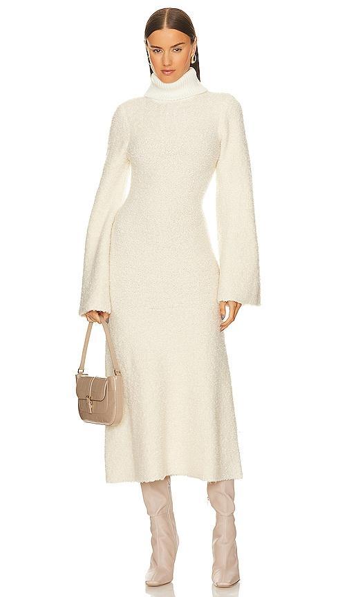 GRLFRND Maeko Boucle Dress in Ivory - Ivory. Size S (also in L, XL, XS). Product Image