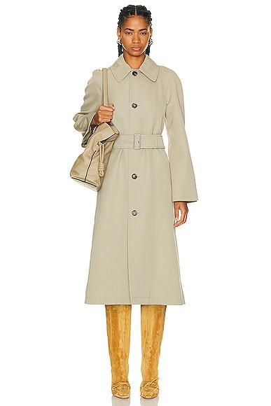 burberry Belted Wool Coat in Hunter at Nordstrom, Size 0 Product Image