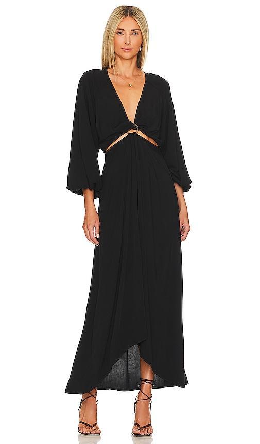 L*SPACE Logan Midi Dress in Black. Size L, M, S. Product Image