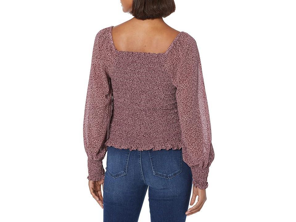 Madewell Lucie Bubble-Sleeve Smocked Top in Cottage Garden (Vintage Mulberry) Women's Blouse Product Image