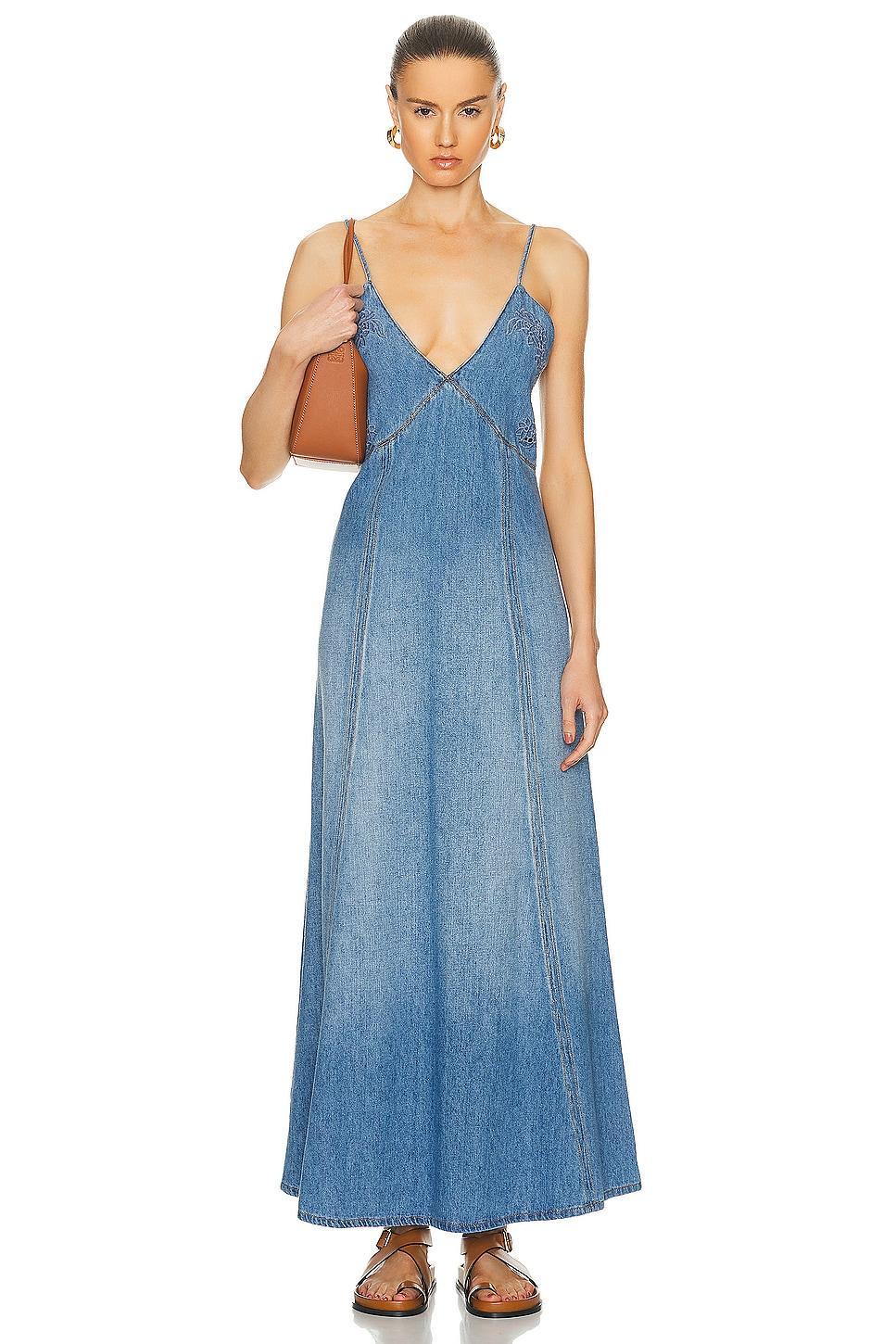 Chloe Denim Dress in Blue Product Image