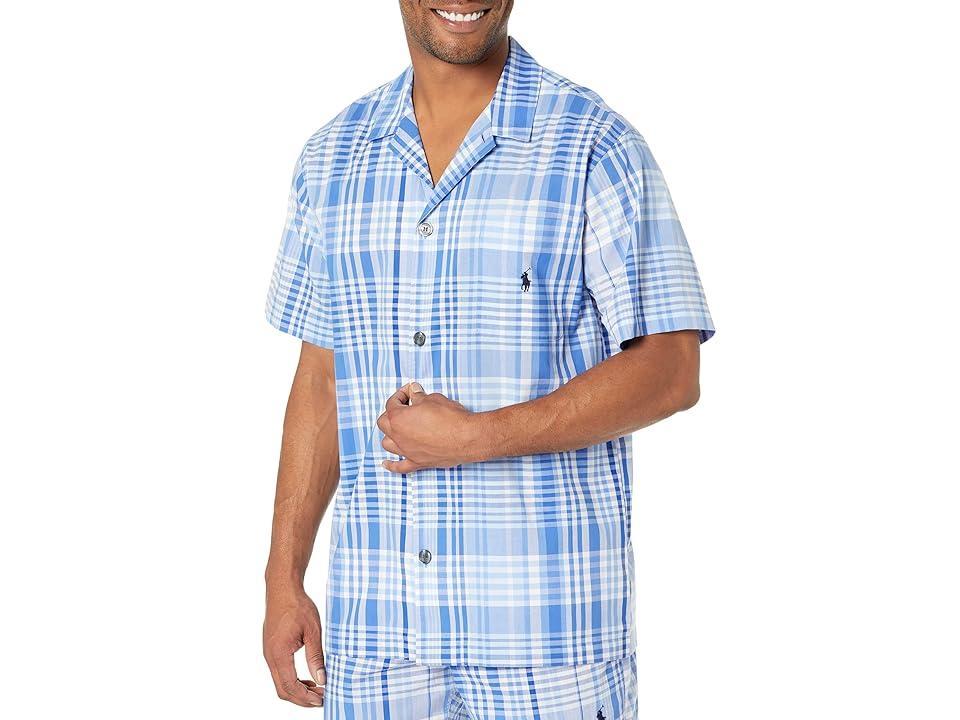 Polo Ralph Lauren Yarn-Dye Woven Short Sleeve PJ Top (Cruise Plaid/Cruise Navy) Men's Pajama Product Image