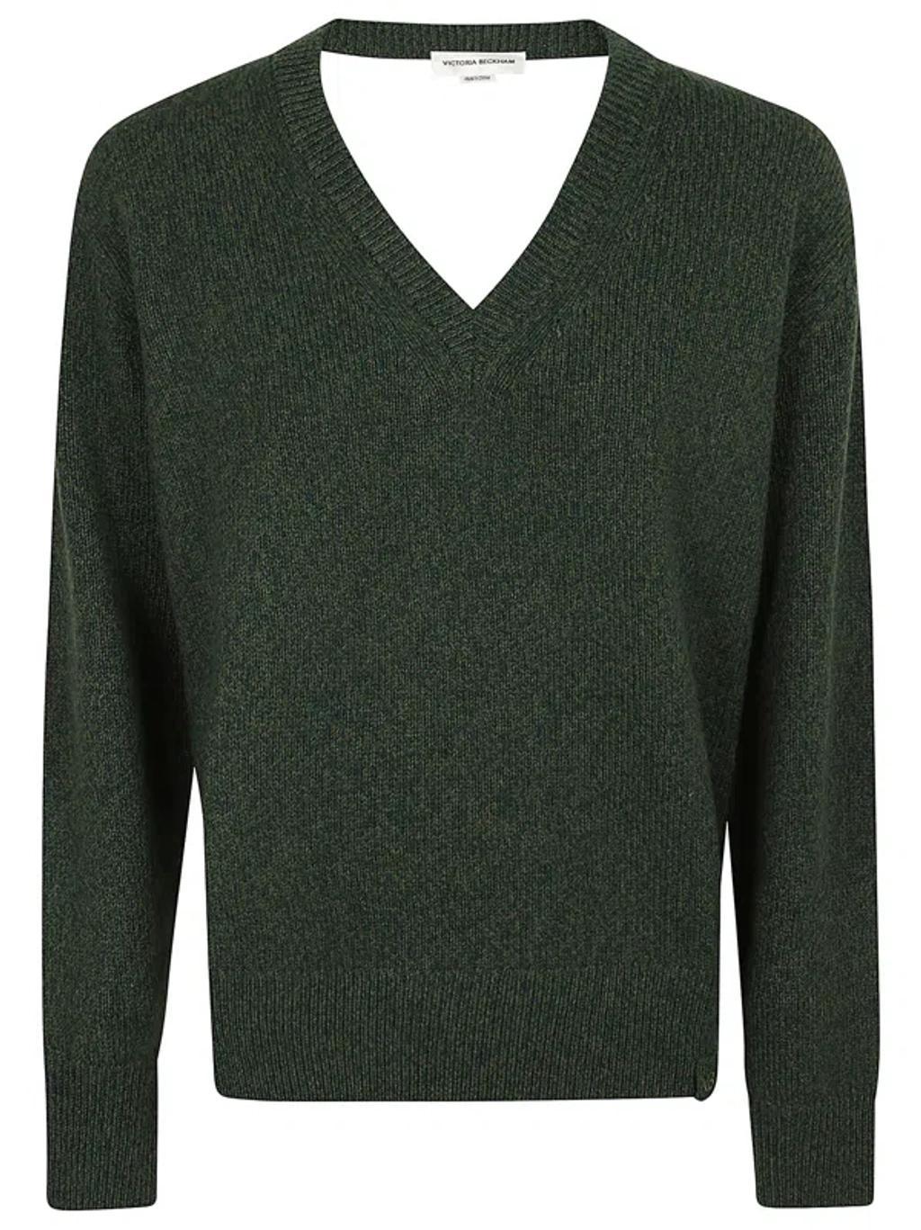 Convertible V-neck Jumper In Spruce Green product image