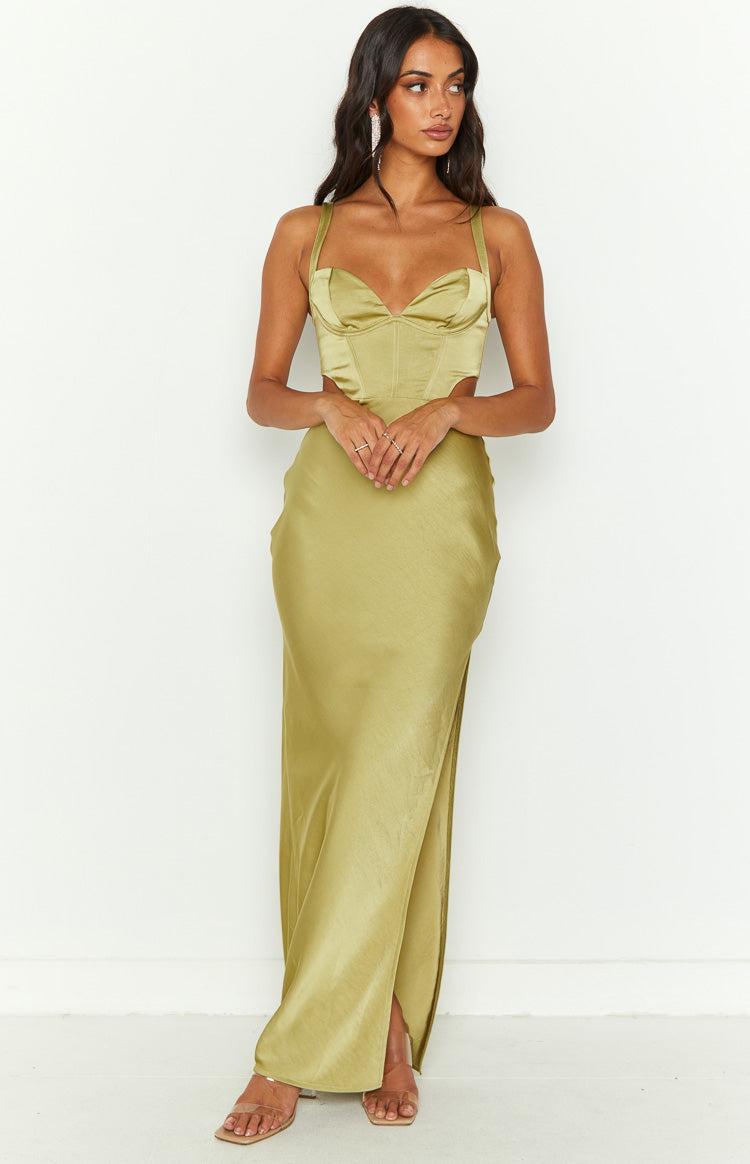 Sarah Green Corset Formal Maxi Dress Product Image