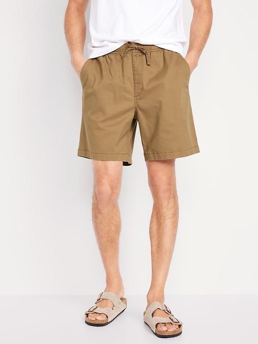 Pull-On Twill Jogger Shorts -- 7-inch inseam Product Image