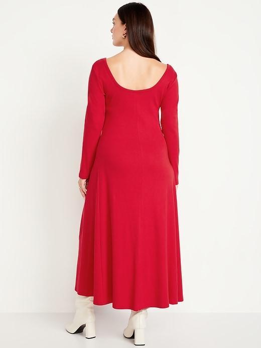 Fit &amp; Flare Ribbed Maxi Dress Product Image