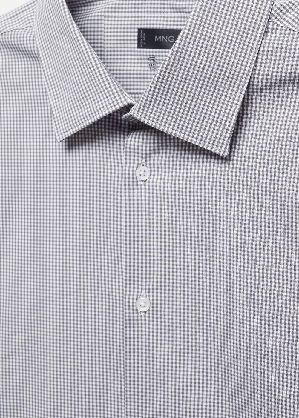 MANGO MAN - Micro stretch fabric shirt grey - XL - Men Product Image