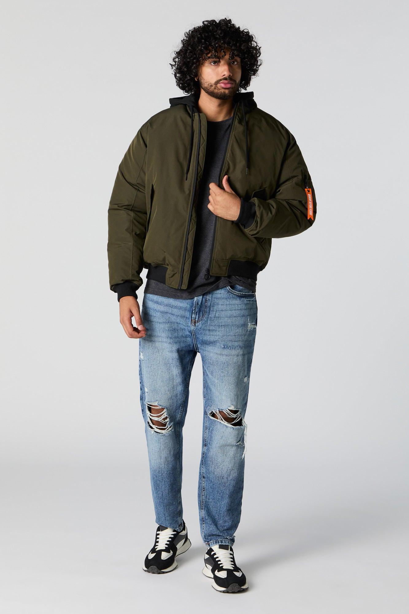 Hooded Bomber Jacket Male Product Image