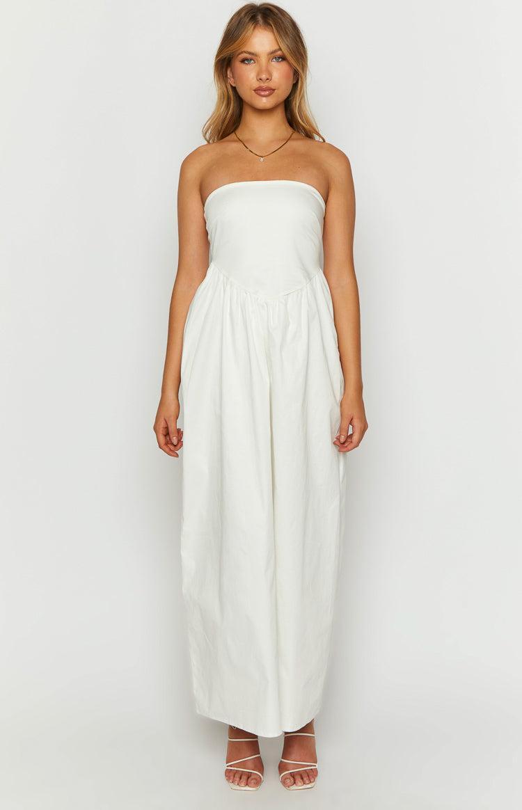 Jazlynn White Strapless Maxi Dress Product Image