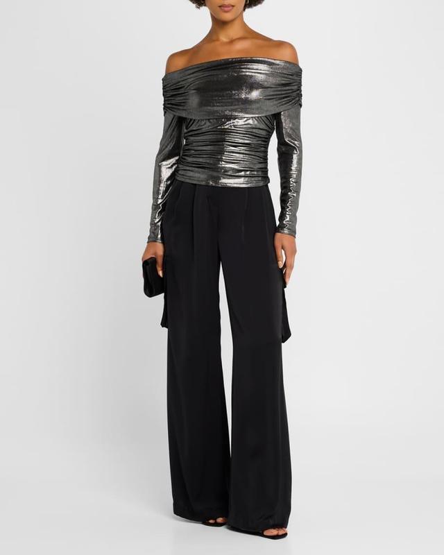 Camilla Metallic Off-Shoulder Top Product Image