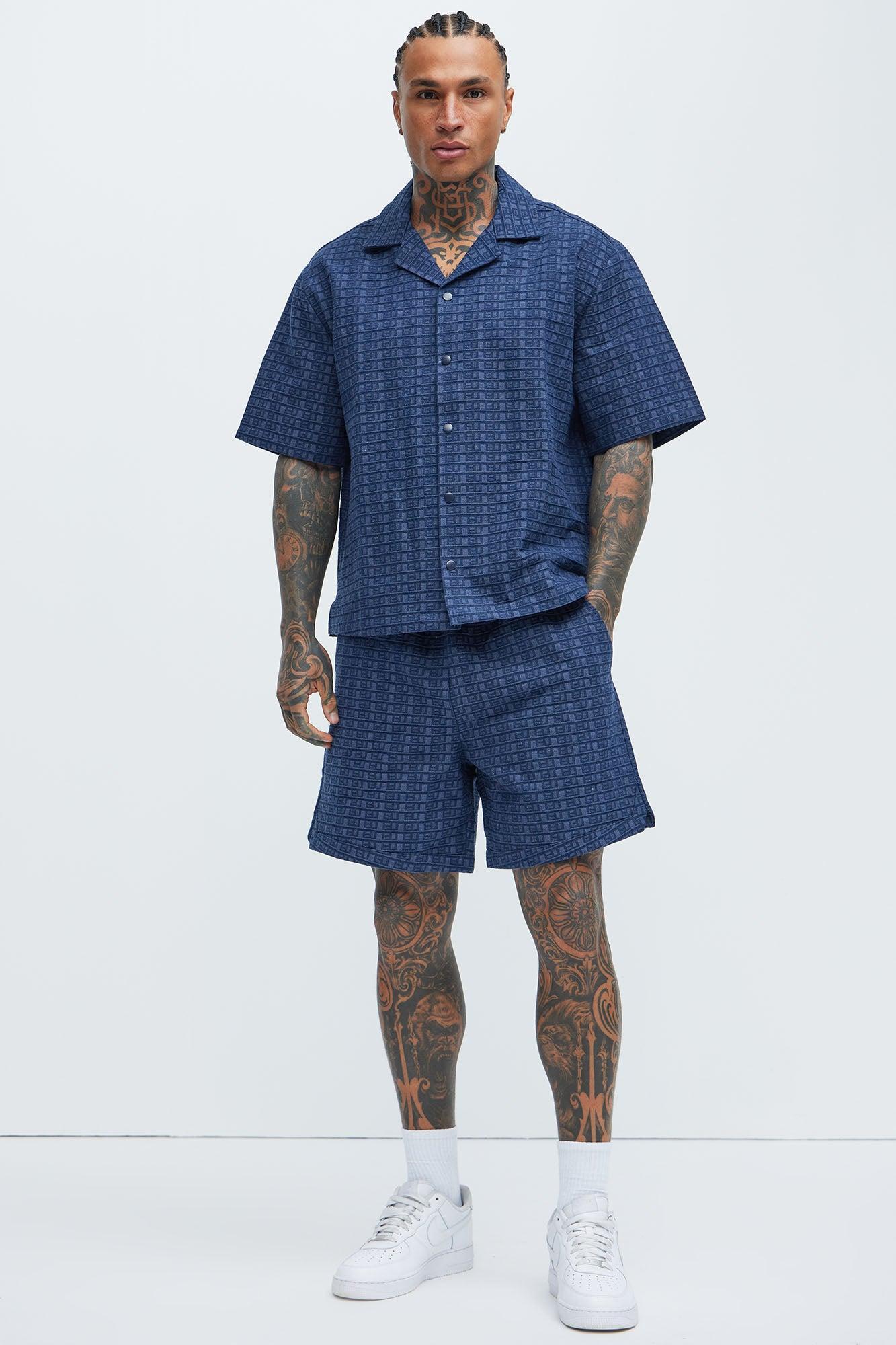 Daryn Jacquard Shirt - Navy Product Image